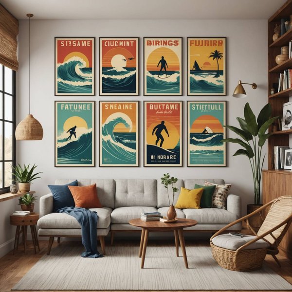 Créez une Vibe Rétro: Comment Décorer avec des Affiches Surf Vintage